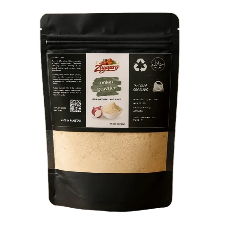 Zayqara Fresh Onion Powder – Pure Dehydrated Onion Spice for Cooking, BBQ & Daily Use
