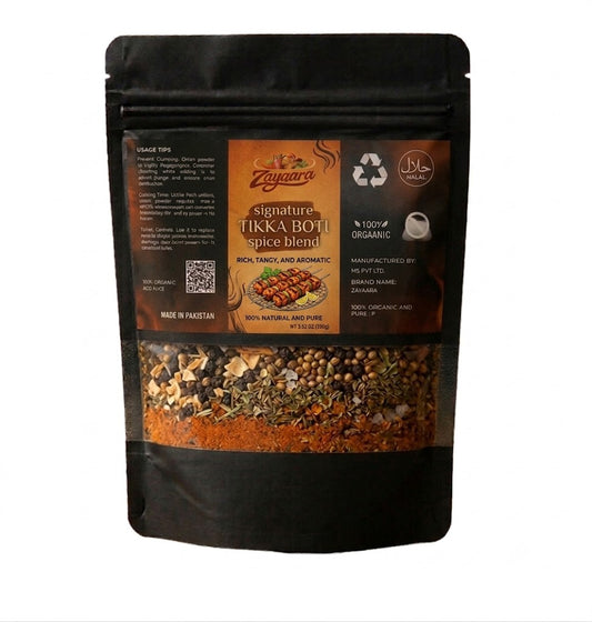 Zayqara Tikka Boti Spice Blend | Authentic BBQ Masala Mix | 100% Natural Pakistani Grill Seasoning