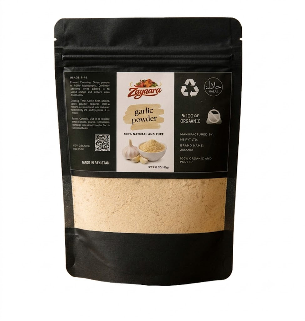 Zayqara Garlic Powder | 100% Pure Premium Dehydrated Garlic Spice