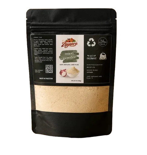 Zayqara Fresh Onion Powder – Pure Dehydrated Onion Spice for Cooking, BBQ & Daily Use