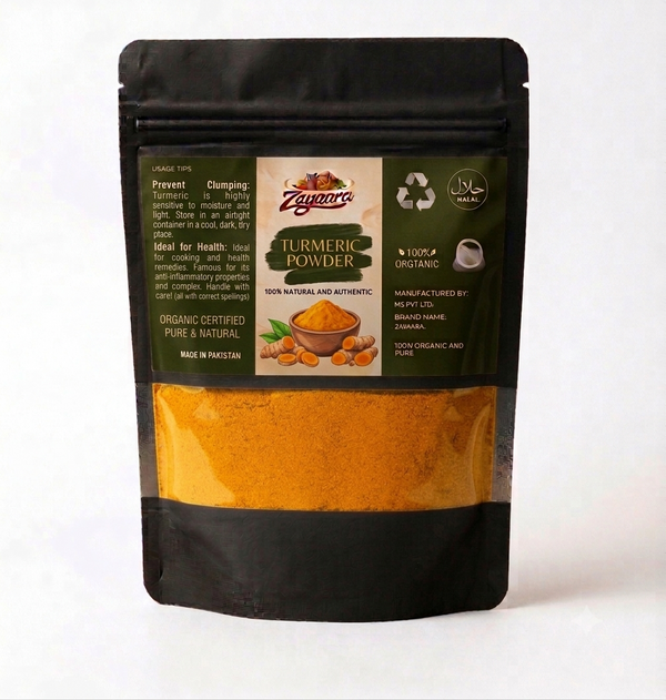 Premium Turmeric Powder (Haldi) - 100% Pure, Natural & High Curcumin | Zayqara