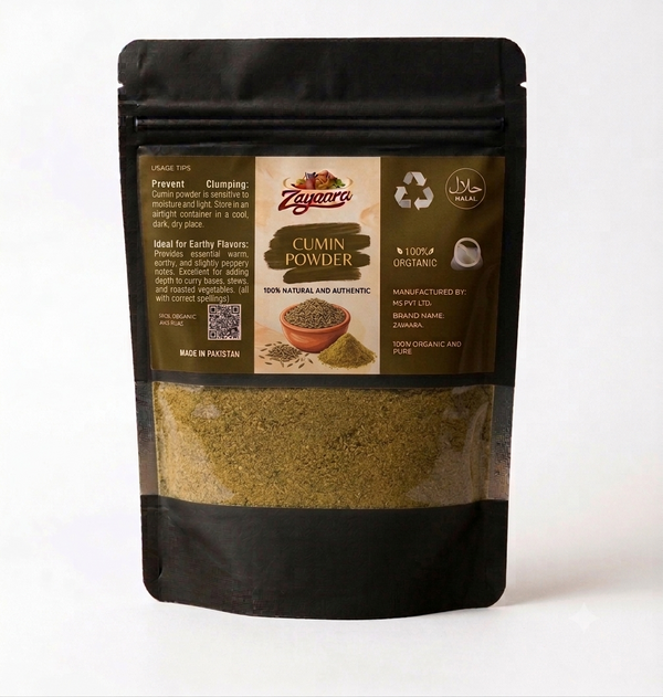 Premium Cumin Powder (Zeera) - 100% All-Natural & Organic | Zayqara Spices