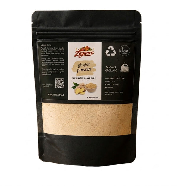 Zayqara Ginger Powder | 100% Pure Ground Dry Ginger | Premium Natural Spice